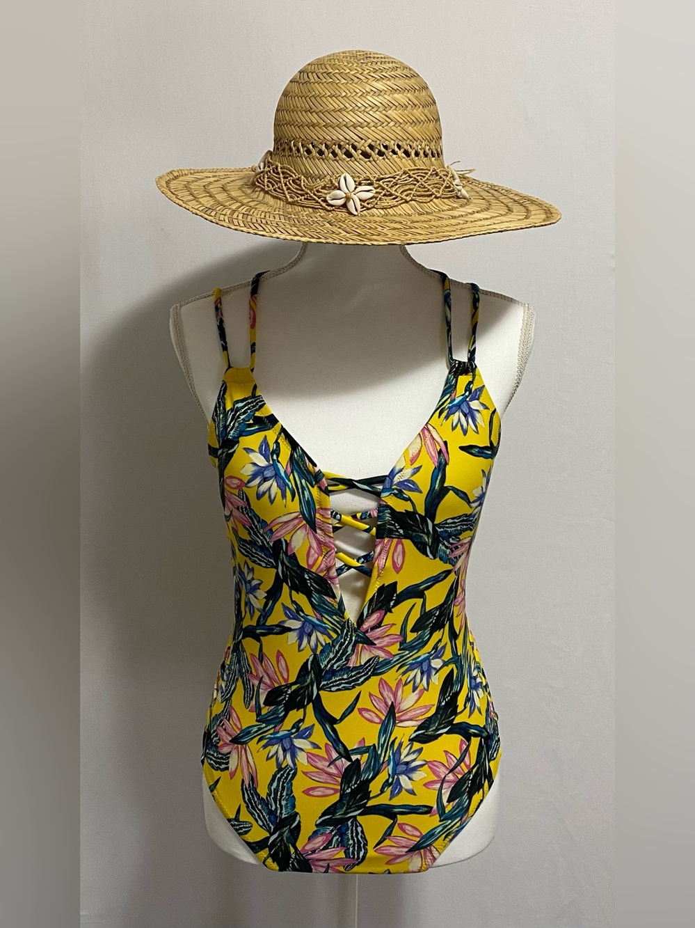 Jessica Simpson Yellow Floral Kids One Piece